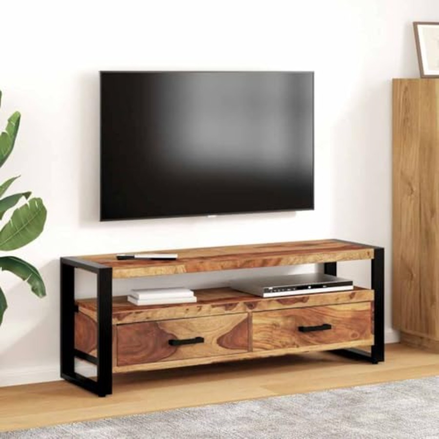 Gaming Console Room - Solid Wood Acacia TV Stand 47.2