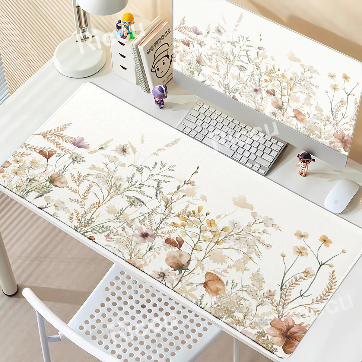 Gaming Console Portable Pc - Bohemian-Style Floral Plants Mouse Pad Plant
