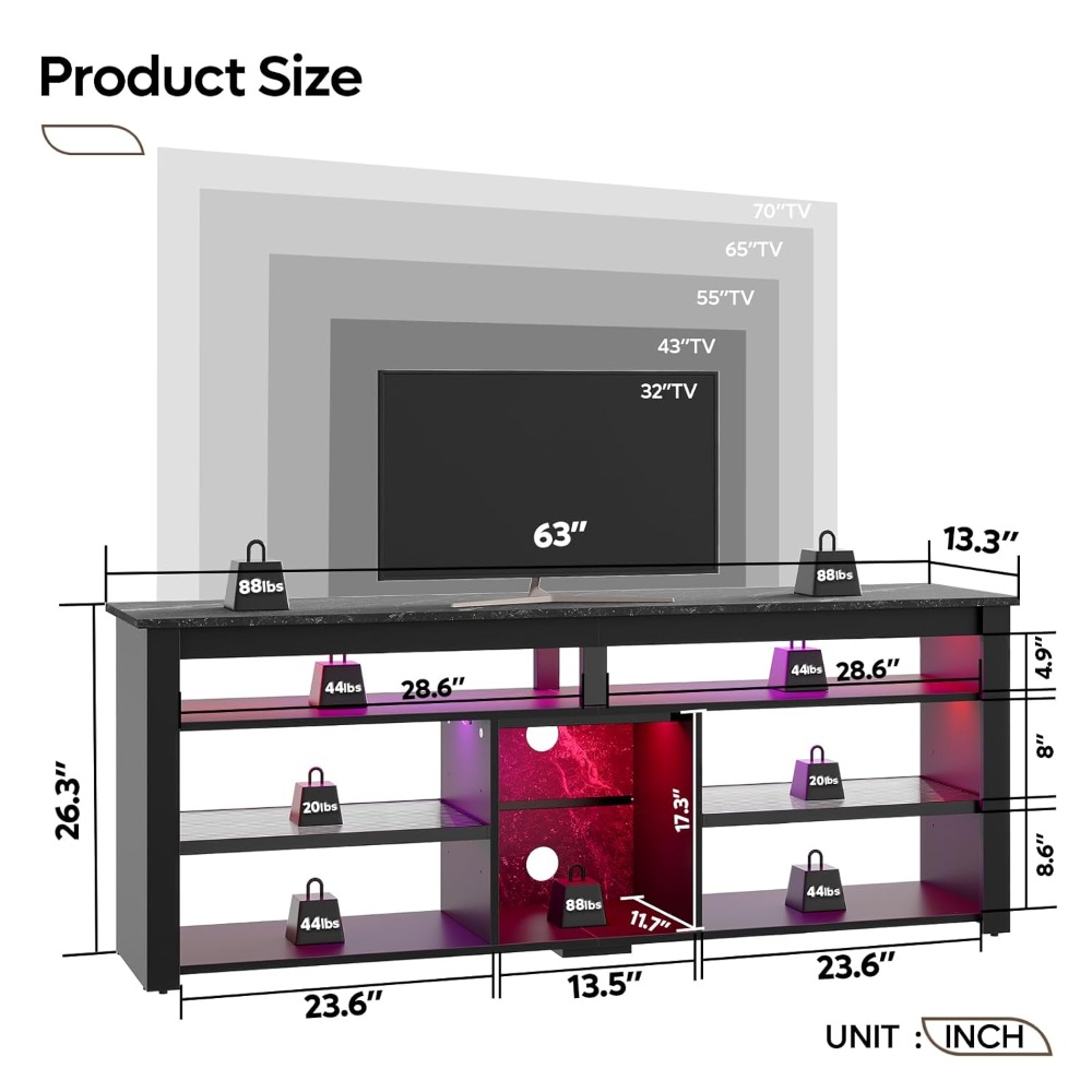 Gaming Console Room - TV Stand for 70 Inch TV,