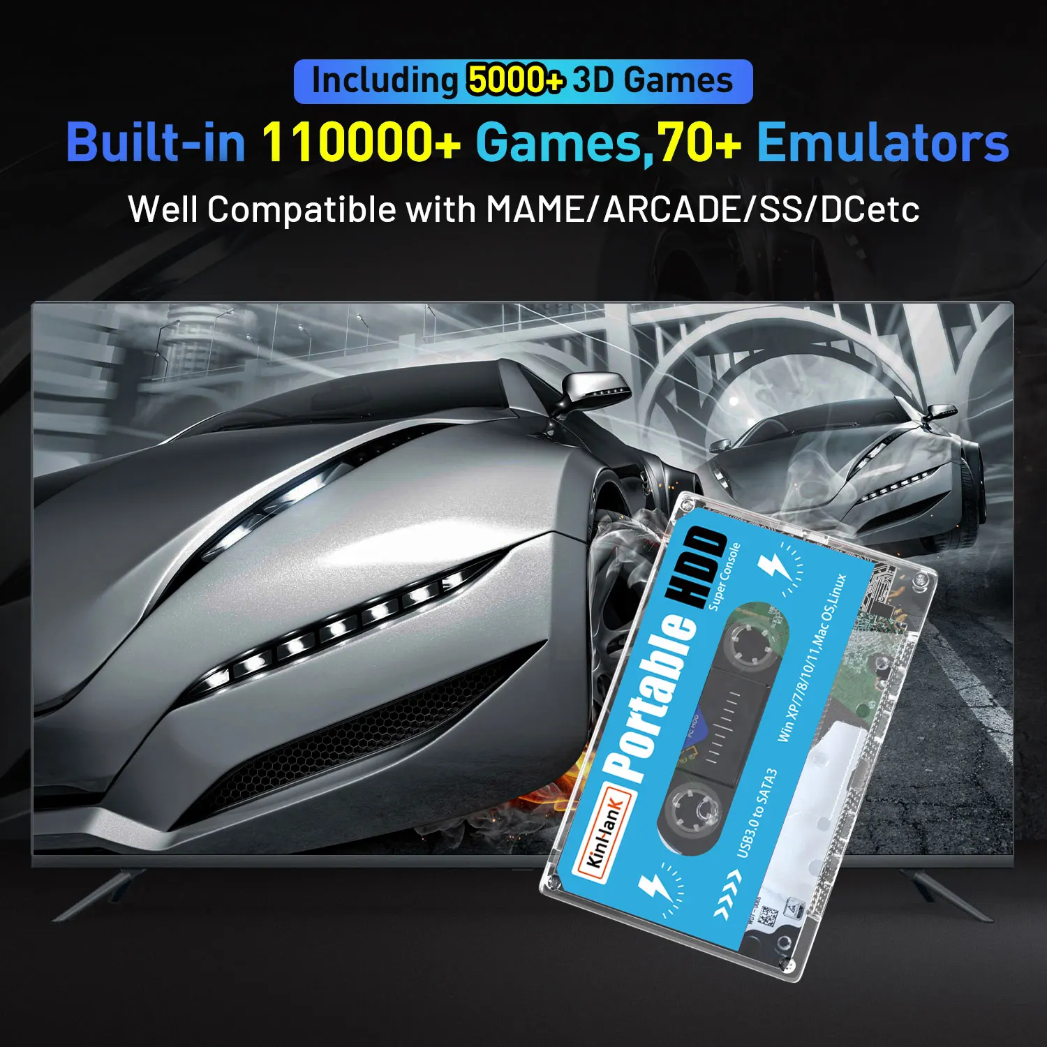 KINHANK 500G Gaming HDD Super  - Gaming Console.Emulators avaliação e preço
