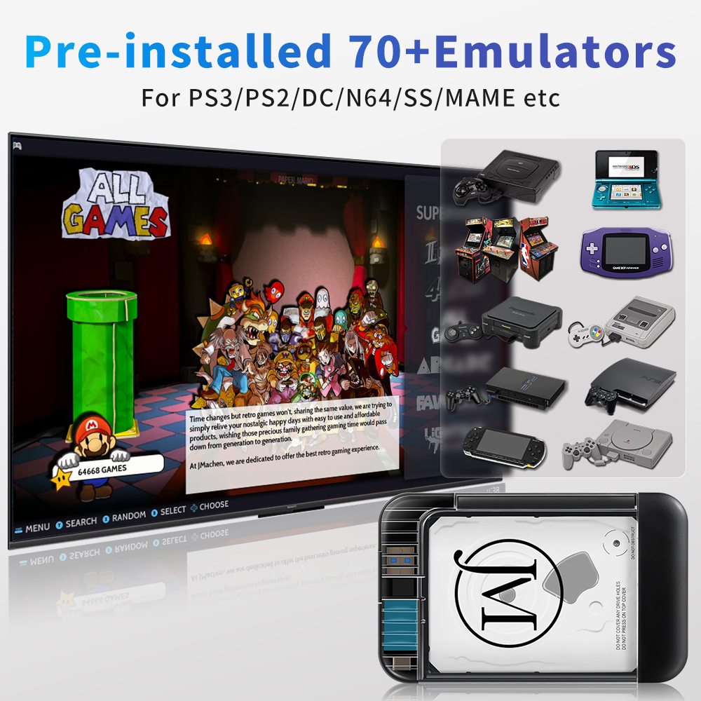 RETROBAT Portable 500G Gaming  - Gaming Console.Emulators avaliação e preço