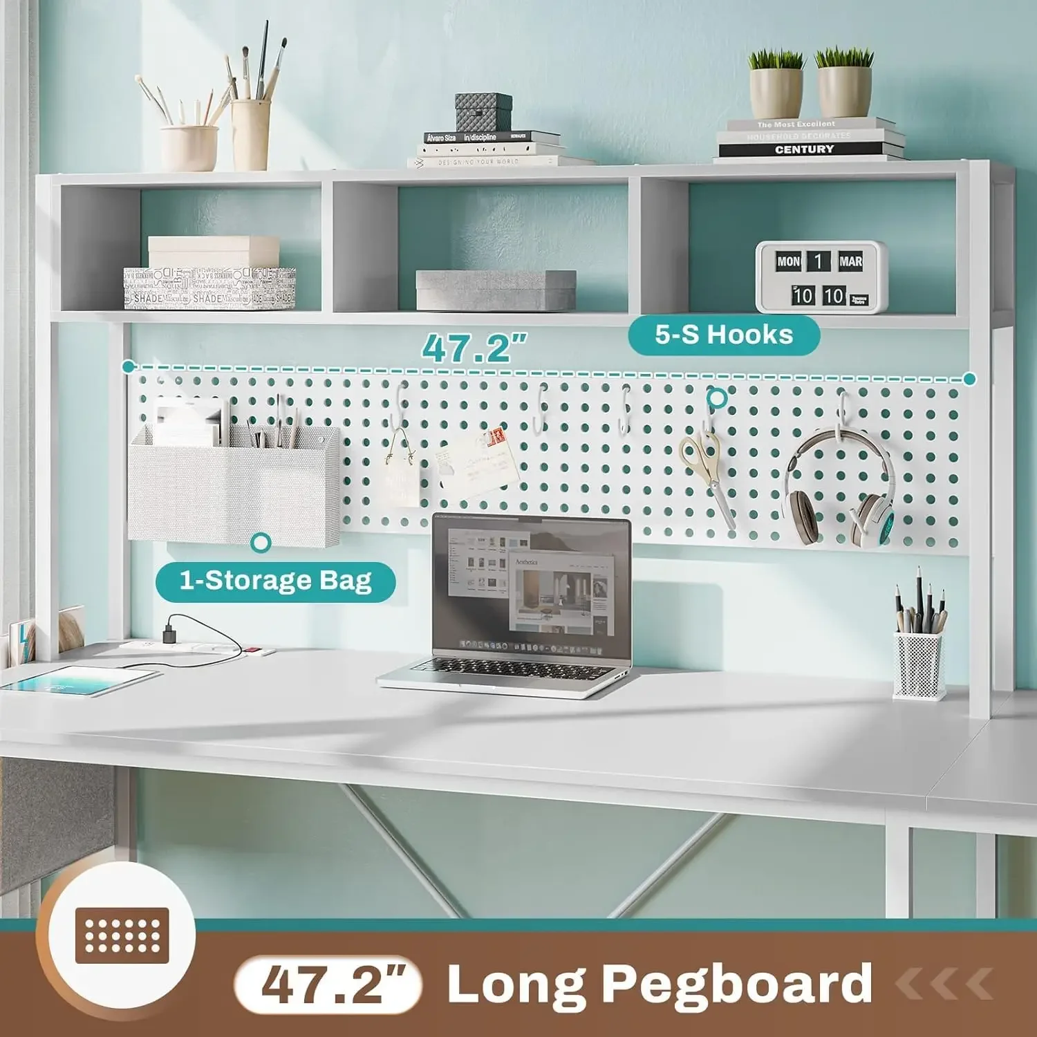 [Limited Time Offer!]White L S - Gaming Console Table avaliação e preço