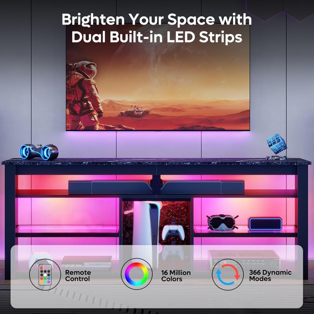 TV Stand for 70 inch TV, Enter - Gaming Console Room avaliação e preço