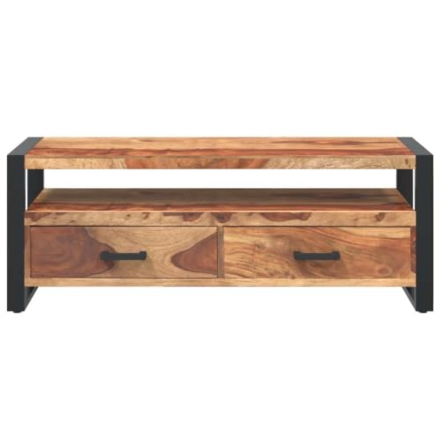 Solid Wood Acacia TV Stand 47. - Gaming Console Room avaliação e preço