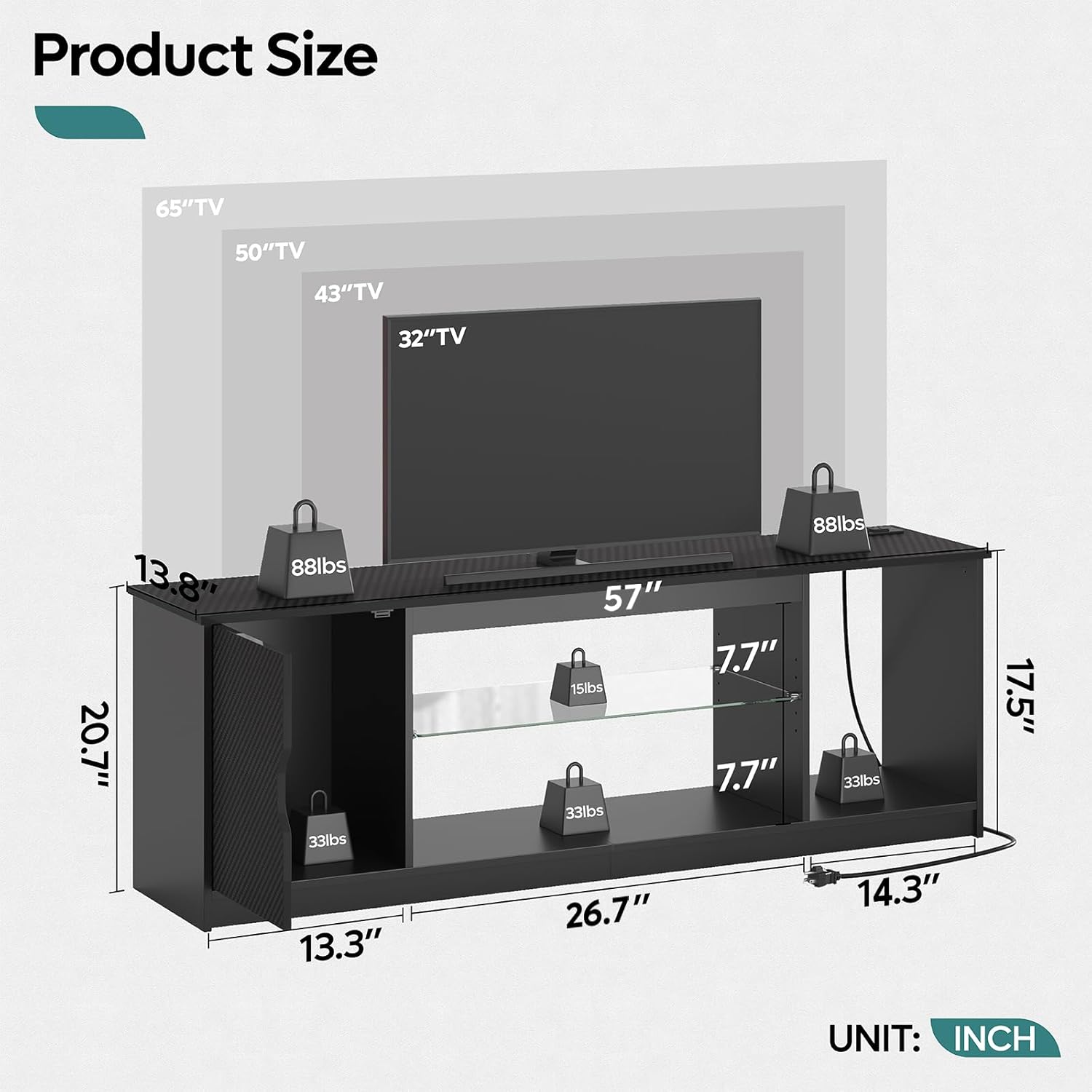 TV Stand with Power Outlets Ga - Gaming Console Room avaliação e preço