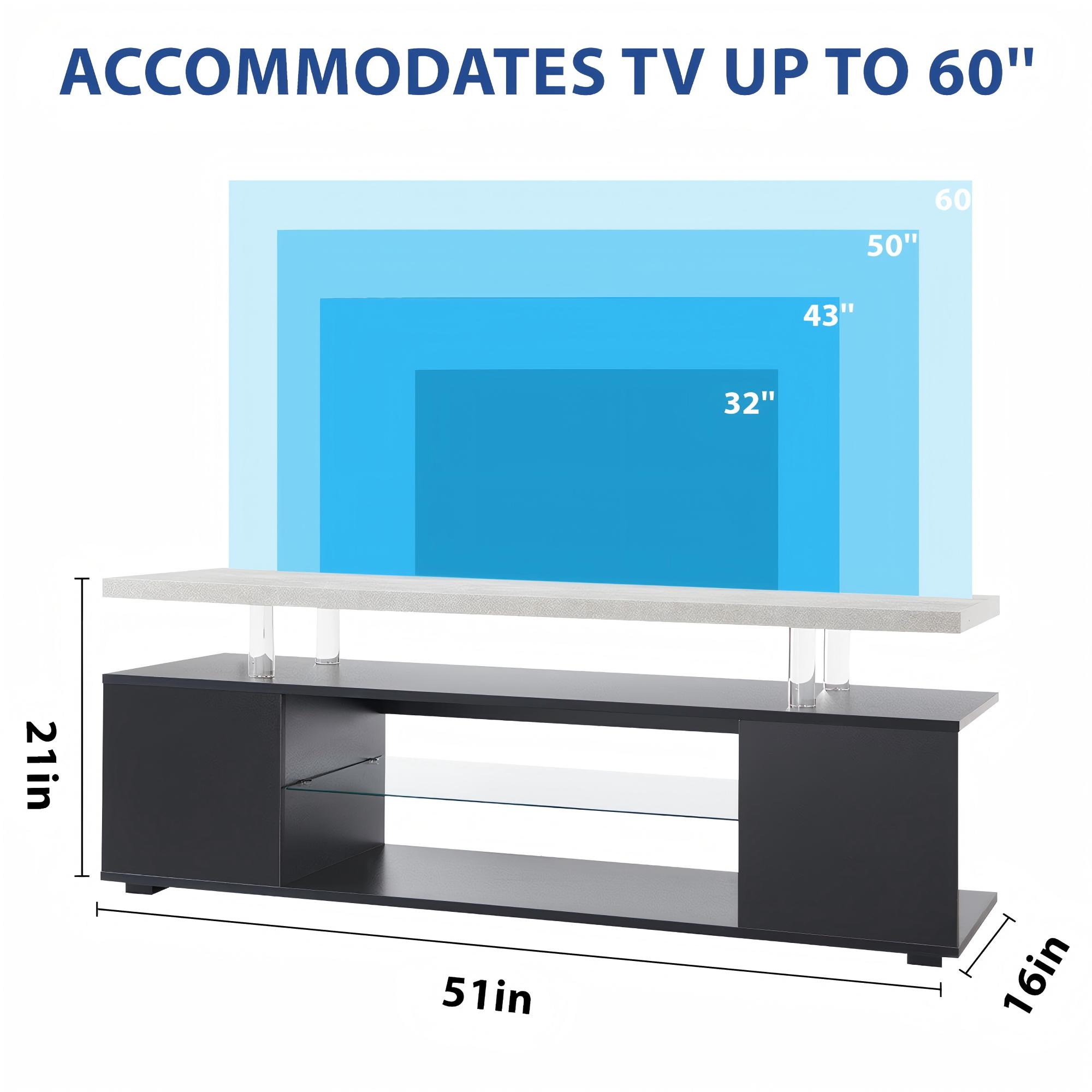 TV Stand for 60 Inch TV LED Ga - Gaming Console Table avaliação e preço