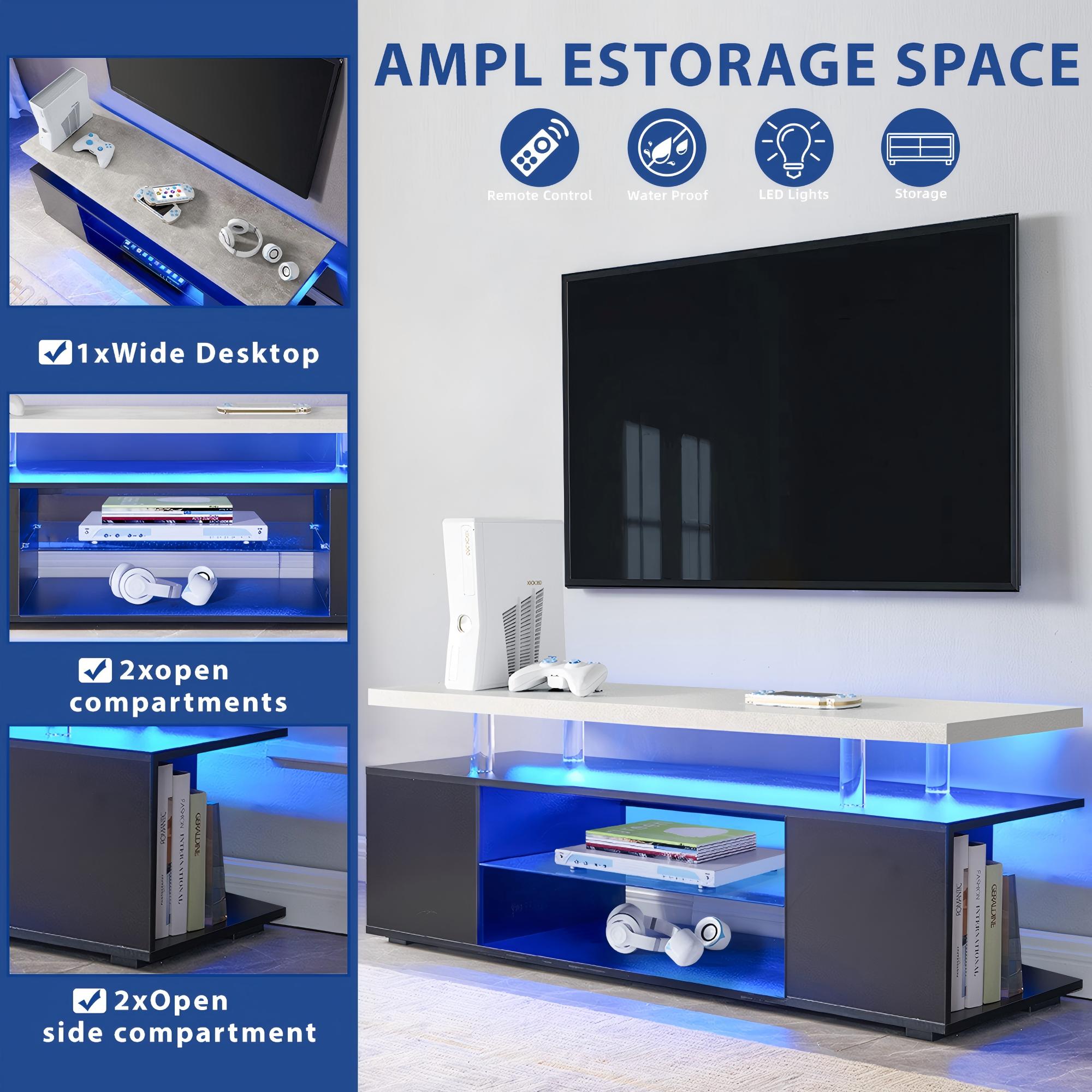 TV Stand for 60 Inch TV LED Ga - Gaming Console Table avaliação e preço