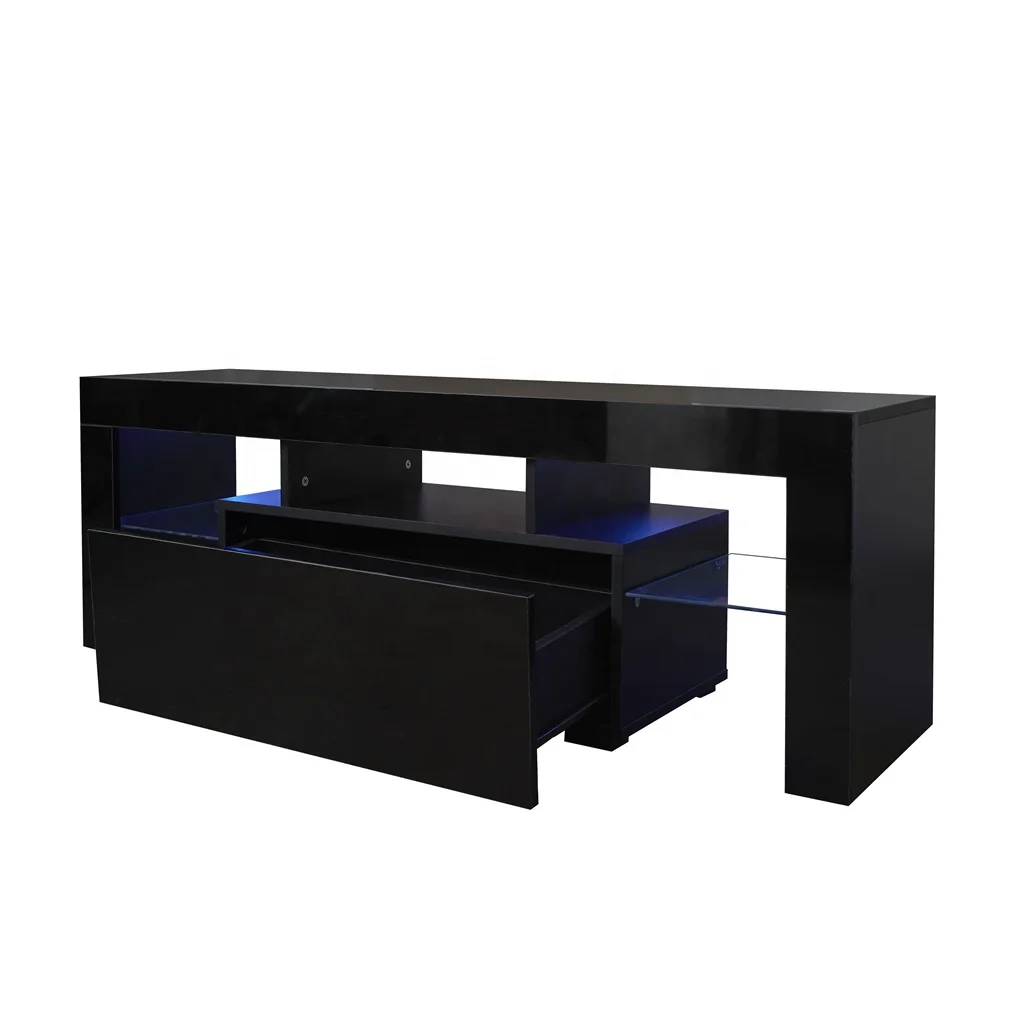 #Black TV Stand with LED RGB L - Gaming Console Room avaliação e preço