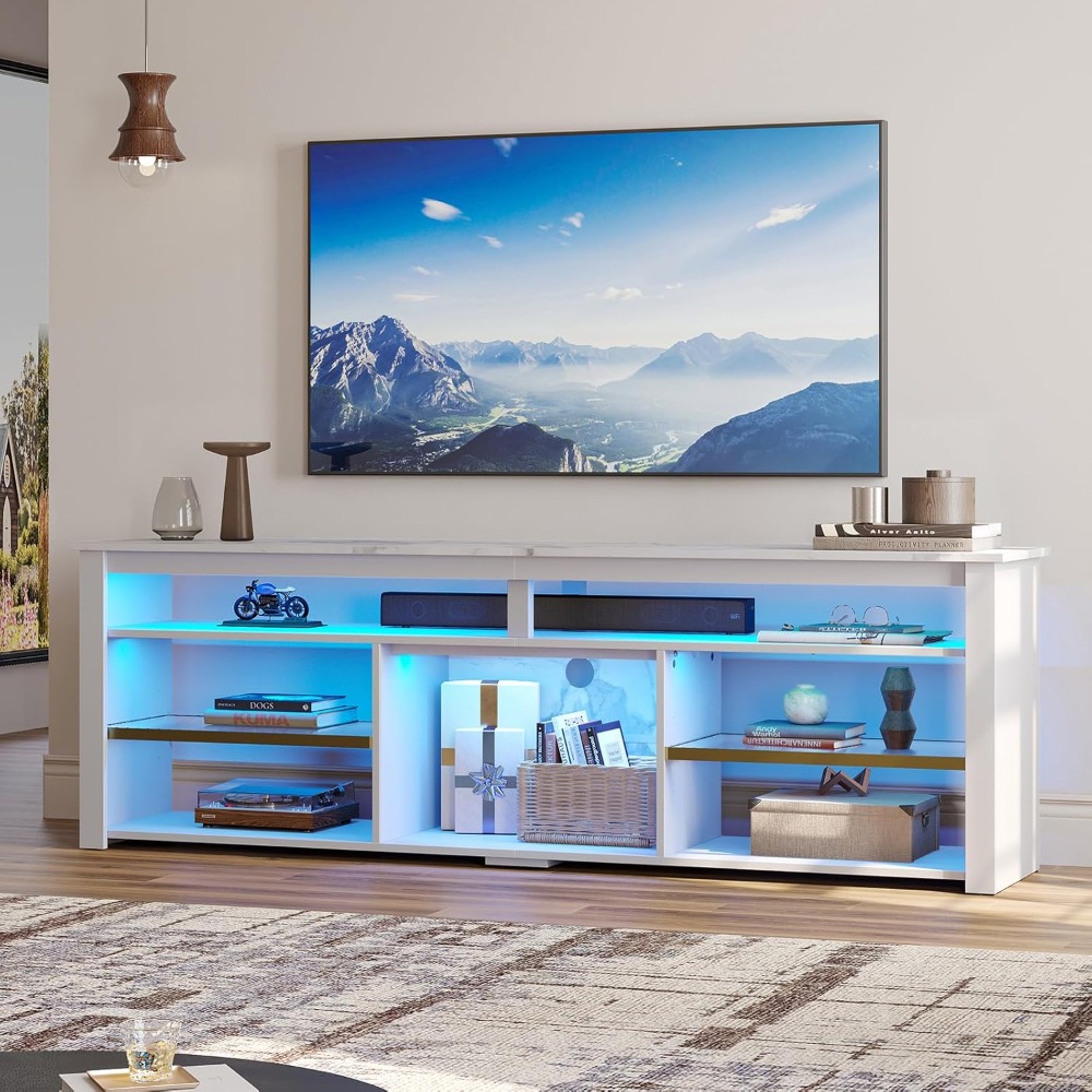 TV Stand for 75 inch TV, Tall  - Gaming Console Room avaliação e preço