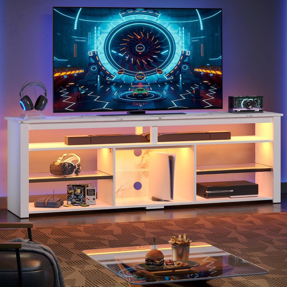 TV Stand for 75 inch TV, Tall  - Gaming Console Room avaliação e preço