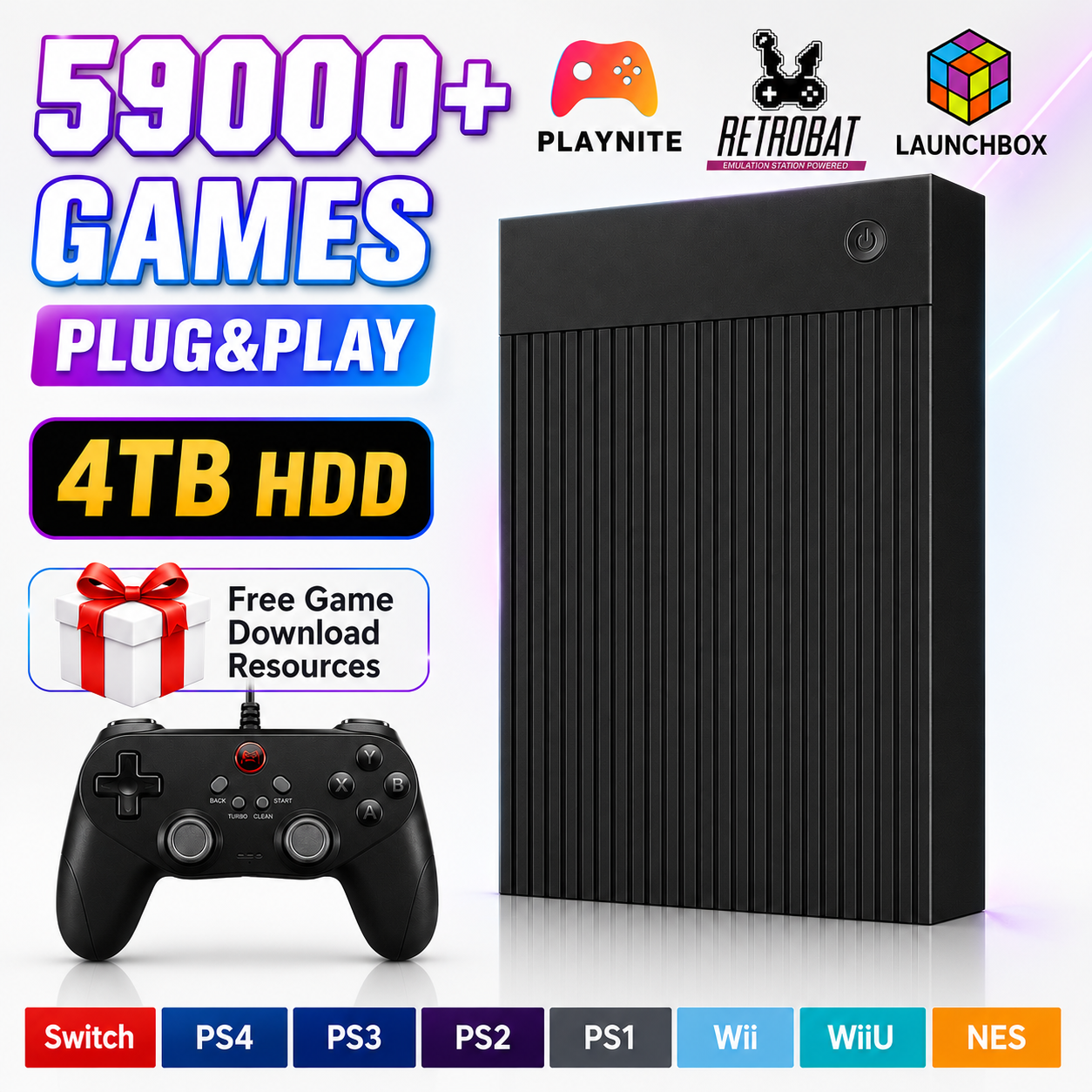 Portable 4TB Gaming HDD with 5 - Gaming Console.Emulators avaliação e preço