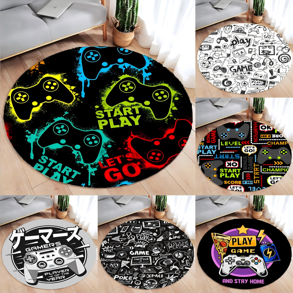 Gaming Console Round Rug Non-S - Gaming Console Room avaliação e preço