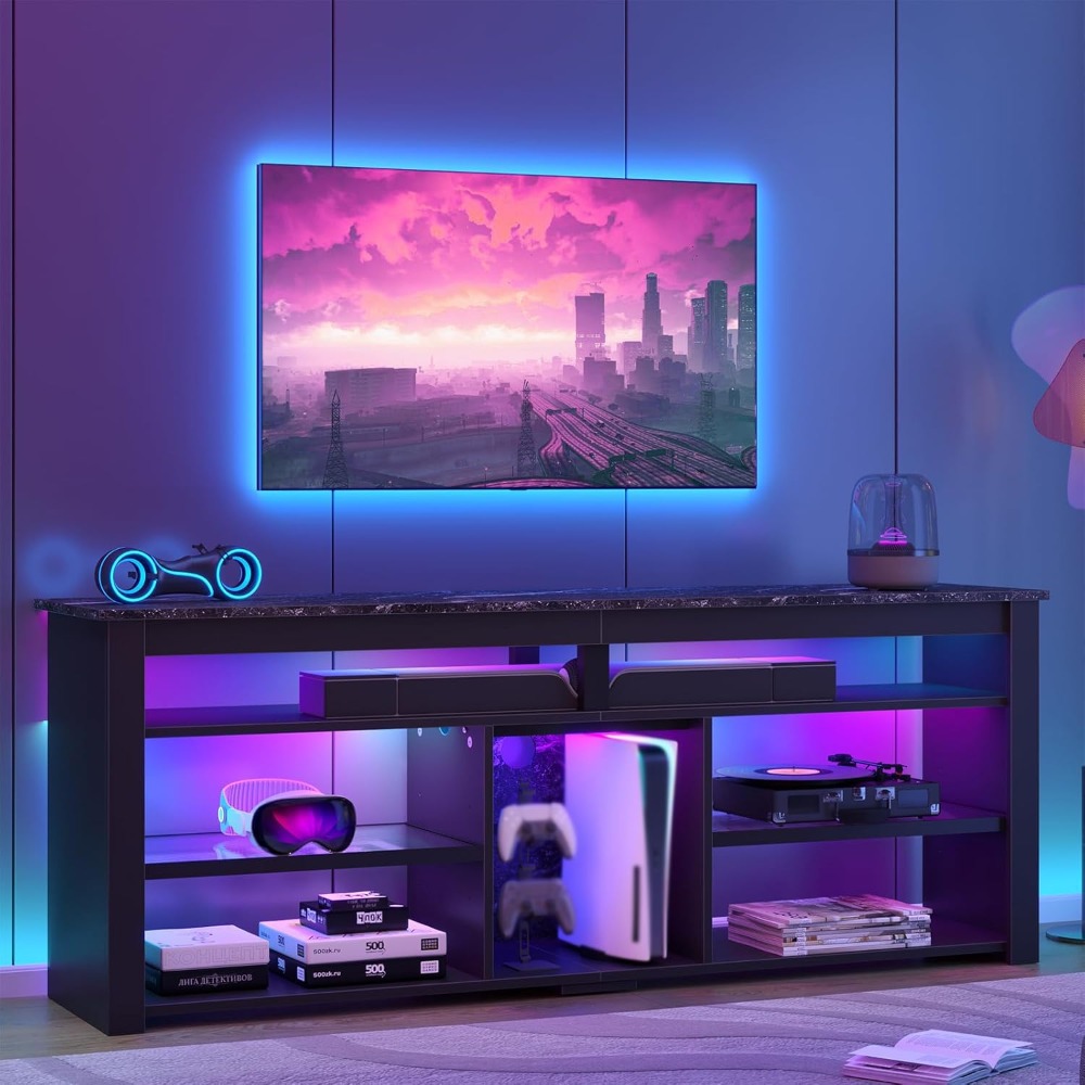 TV Stand for 70 Inch TV, Tall  - Gaming Console Room avaliação e preço